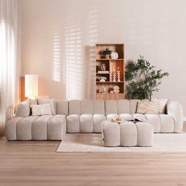 Bronx71 Ecksofa Luca XL Chenille sand links