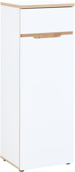 Aktenschrank >Memphis< in Weiß / Artisan Eiche Dekor - 45x122x38 (BxHxT)