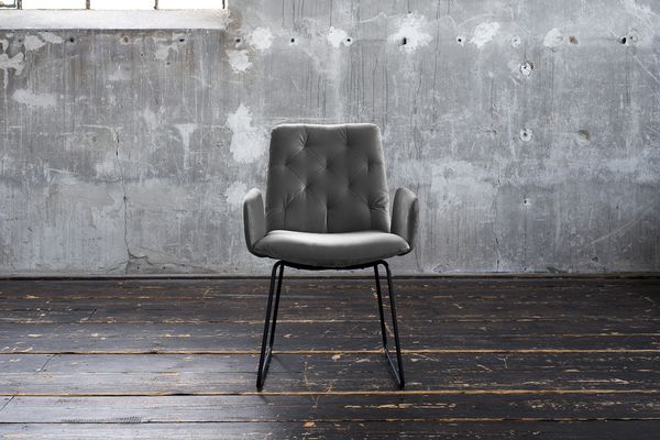 KAWOLA Stuhl NEW CHARME Esszimmersessel Velvet stone 87 x 66 x 59 cm