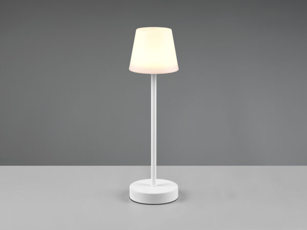 Akku Aussen Tischleuchte Weiß LED MARTINEZ Lampe USB Touch Dimmer ca. 39 cm