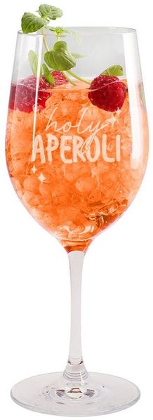 Herz & Heim Weinglas für Aperol Spritz mit Gravur, Teqton Glas, 430 ml, spülmaschinengeeignet, verschiedene Motive