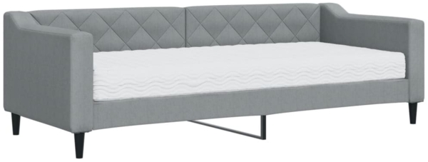 vidaXL Tagesbett mit Matratze Hellgrau 80x200 cm Stoff 3197403