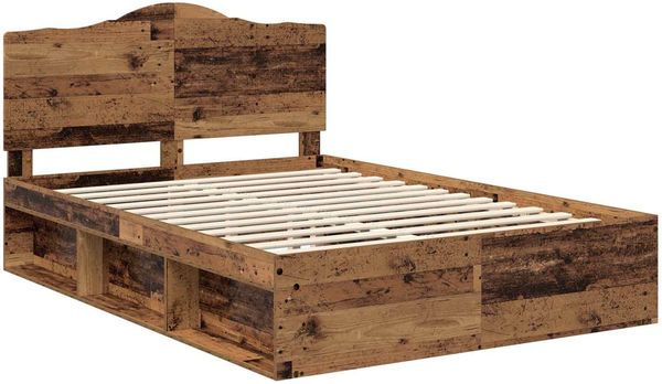 vidaXL Bettrahmen Altholz 150 x 200 cm Massives Kiefernholz 3413297 Bild 4