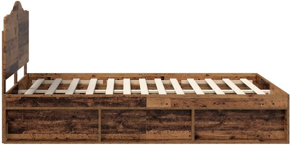 vidaXL Bettrahmen Altholz 150 x 200 cm Massives Kiefernholz 3413297 Bild 8