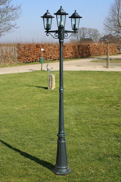 vidaXL Gartenlaterne 3-flammig 215 cm Dunkelgrün/Schwarz Aluminium 40246