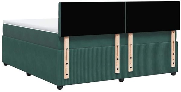 vidaXL Boxspringbett mit Matratze Dunkelgrün 180x200 cm Samt 3290121 Bild 8