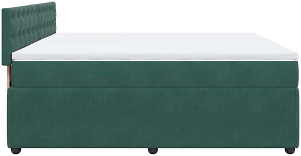 vidaXL Boxspringbett mit Matratze Dunkelgrün 180x200 cm Samt 3290121 Bild 7