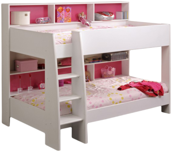 Parisot 'Tam Tam' Etagenbett weiß/pink 90x200