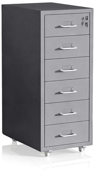 Relaxdays Abschließbarer Rollcontainer aus Metall