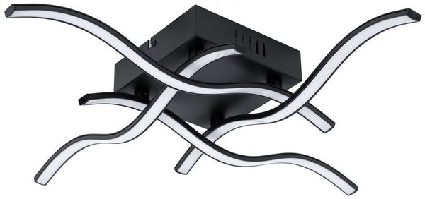 JUST LIGHT 15131-18 WAVE LED Deckenleuchte schwarz 3000K