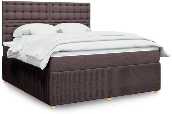 vidaXL Boxspringbett mit Matratze Dunkelbraun 180x200 cm Stoff 3294452