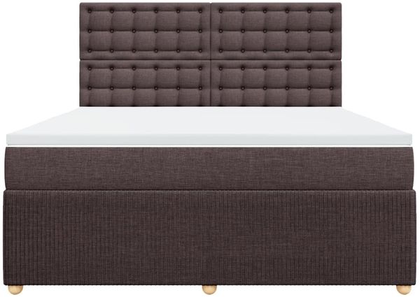 vidaXL Boxspringbett mit Matratze Dunkelbraun 180x200 cm Stoff 3294452 Bild 6