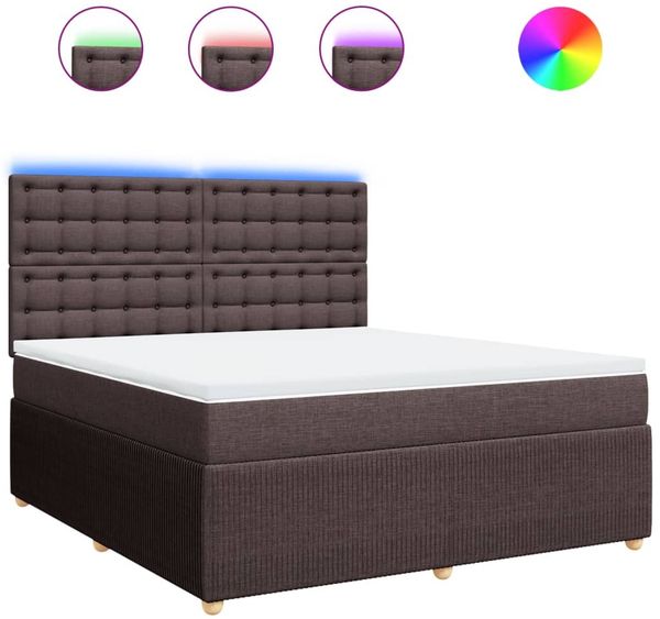 vidaXL Boxspringbett mit Matratze Dunkelbraun 180x200 cm Stoff 3294452 Bild 2