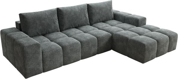 Ecksofa Cento, L-Sofa, Eckcouch L-Form, Sofa Rechts, Sofa Webstoff, 285 x 56 x 180 cm, Grau