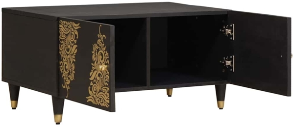 vidaXL Couchtisch Schwarz 80 x 50 x 40 cm Massivholz Mango 4018813