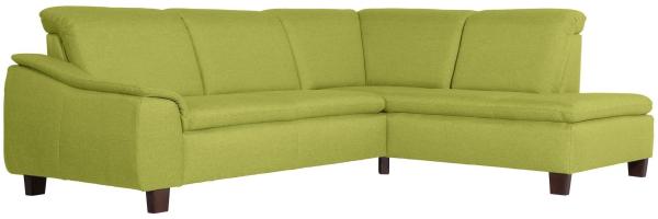 Ecksofa mit Ottomane links Katti Bezug Flachgewebe Buche nussbaum dunkel / apfel 22899