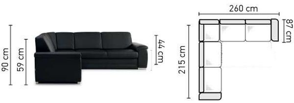 Ecksofa Sofa VINZENT Kunstleder Schwarz Ottomane Links Bild 3