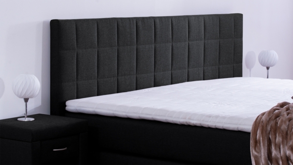 Meisterbetten Boxspringbett Inka 160x200 in WT-Schwarz, Matratzenbezug Nano, Komfortschaum-Topper Bild 3