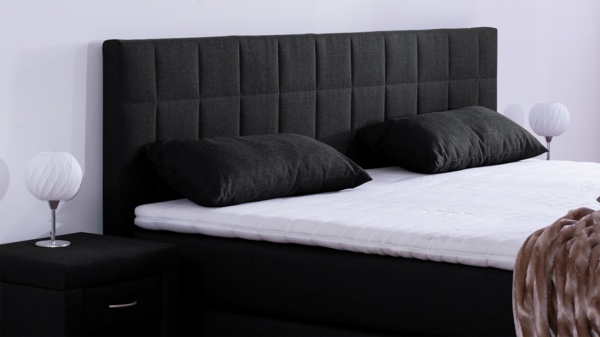 Meisterbetten Boxspringbett Inka 160x200 in WT-Schwarz, Matratzenbezug Nano, Komfortschaum-Topper Bild 4