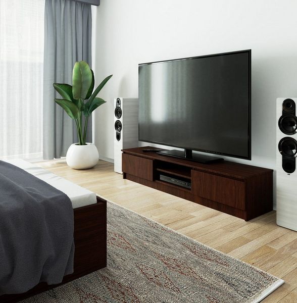 Raumhirsch Furniture Lowboard, TV-Schrank - Elegantes Design für Ihr Wohnzimmer - Fernsehtisch, 120 cm für TV bis 65", 2 Türen, 2 Böden, bis 75 kg, kratzfest