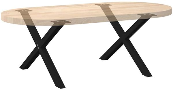 vidaXL Couchtischbeine X-Form 2 Stk. Schwarz 70x(42-43) cm Stahl 4012904 Bild 8