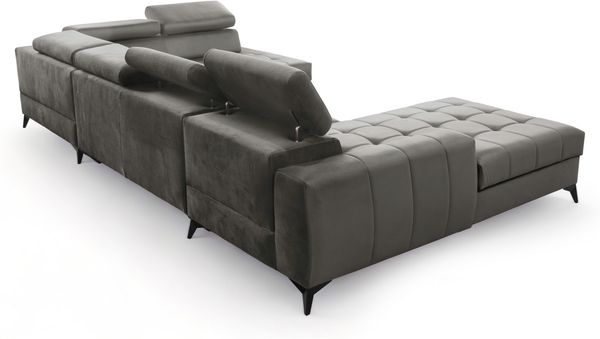 AX LIVING Grau Eckcouch mit Schlaffunktion Arkucio U 345cm modernes L Bild 4