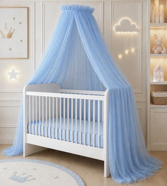 Baby Fancyroom Betthimmel Betthimmel aus 12 Meter Tüll aus 1. Klasse für Kinderbett Gitterbett, Himmel für Babybett Kinderbett