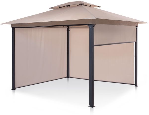 Grandezza Cortina Gartenpavillon 3x3 m 4 Seitenteile Beige
