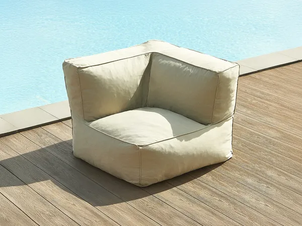Vente-unique - NOUMARA Gartensitzgruppe Stoff Beige - B 95 cm x H 80 cm x L 95 cm