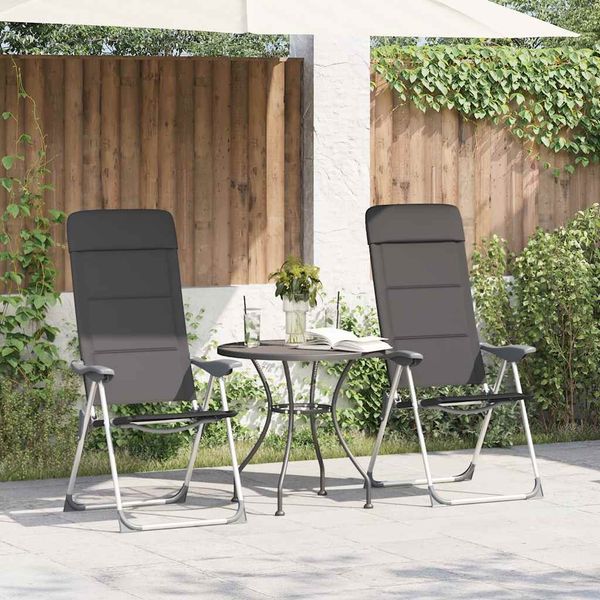 vidaXL Campingstuhl 2 Stk. Grau 58 x 69 x 111 cm Aluminium 44312