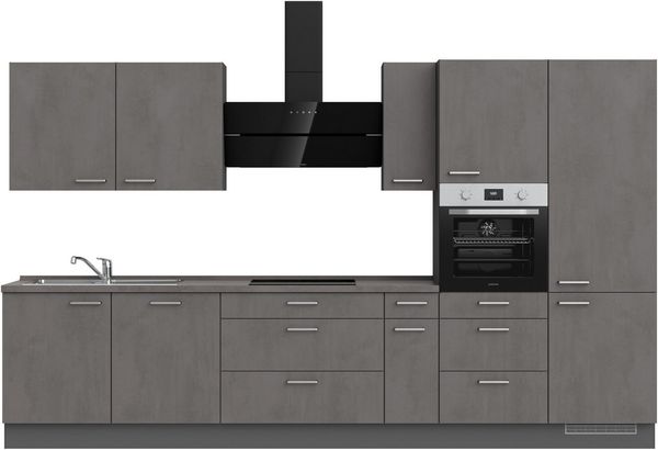 nobilia® Küchenzeile "Riva II", vormontiert, Ausrichtung wählbar, Breite 360 cm, wahlw. mit E-Geräten