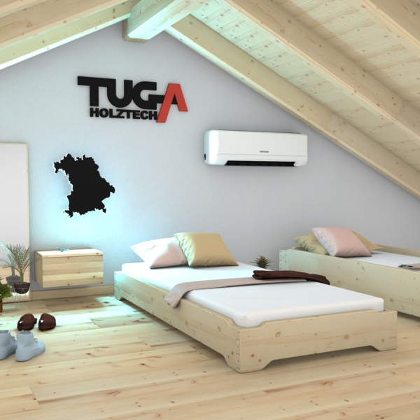 Stapelbett Holzbett (Fichte) "Gäste-Edi" 80 x 200cm 23cm Gästebett Jugendbett Bild 2