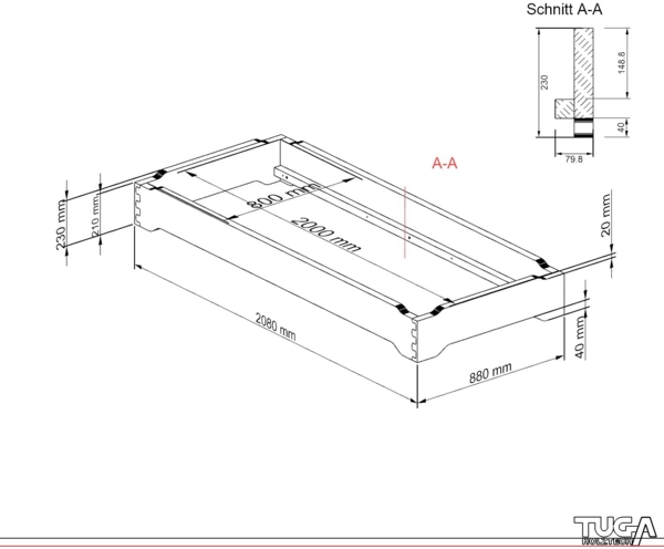 Stapelbett Holzbett (Fichte) "Gäste-Edi" 80 x 200cm 23cm Gästebett Jugendbett Bild 5