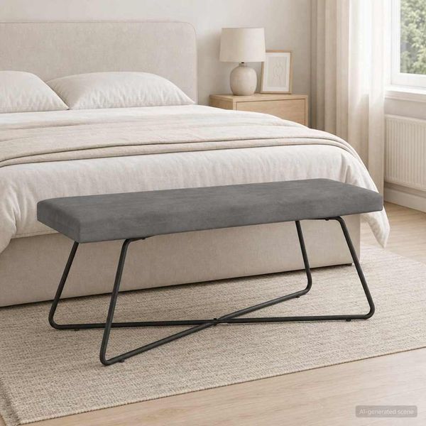 vidaXL Bank Uni Dunkelgrau 110 x 40 x 45 cm Samt 42038344