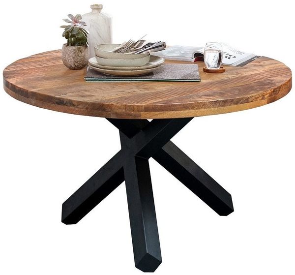 Esstisch "Patna" 110cm Akazie & Metall schwarz Bild 3