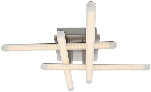 LED Deckenleuchte, Metall Chrom, warmweiß, L55cm