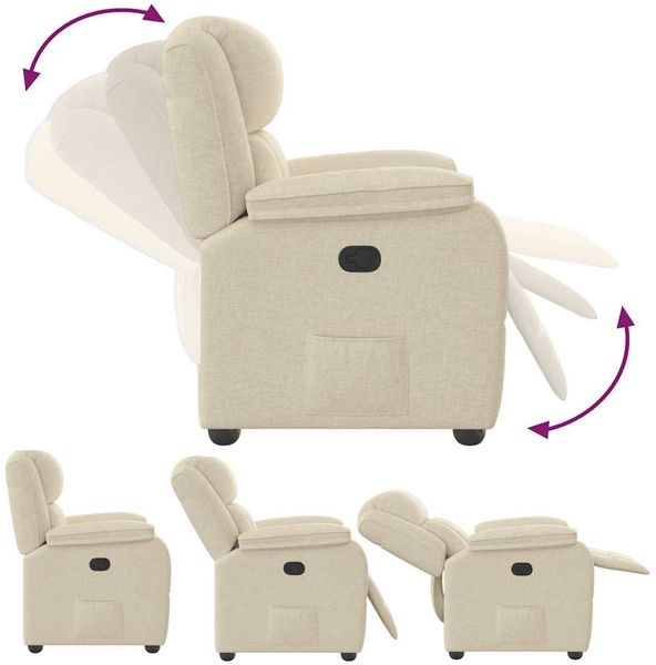 vidaXL Relaxsessel Creme Stoff 4015708 Bild 6