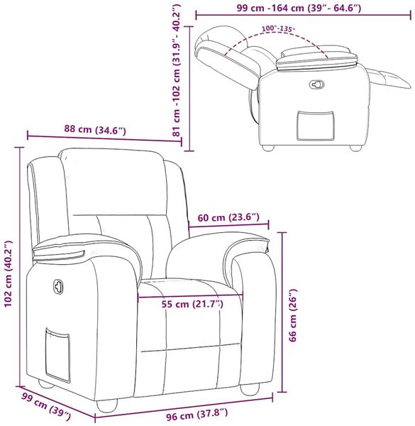vidaXL Relaxsessel Creme Stoff 4015708 Bild 12