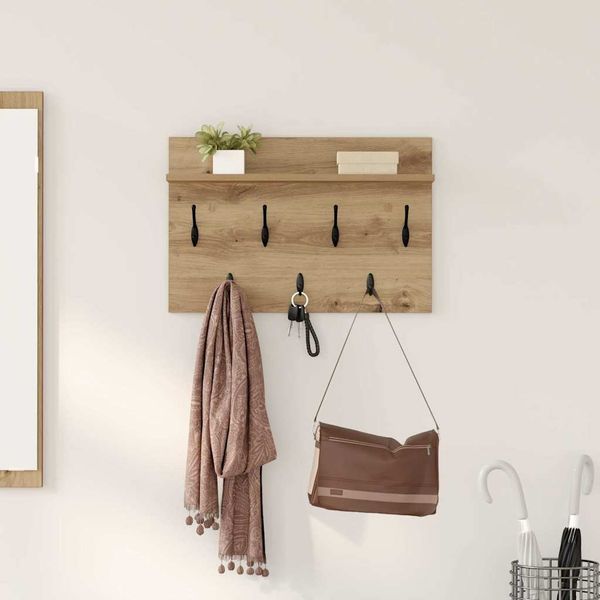 vidaXL Wandmontierter nachttisch Artisan-Eiche 60 x 40 x 12 cm 874434