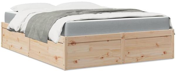 vidaXL Bett mit Matratze 140x200 cm Massivholz Kiefer 3281934