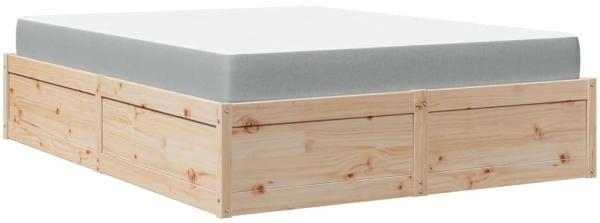 vidaXL Bett mit Matratze 140x200 cm Massivholz Kiefer 3281934