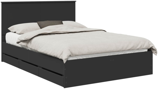 vidaXL Bettrahmen mit Schubladen Schwarz 160 x 200 cm Ingenieurs Holz 3409441