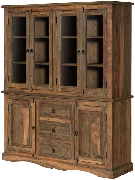 Buffet Sheesham 150x45x180 grau geölt LEEDS #01