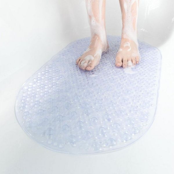 LuxusKollektion Duschmatte Ovale Badewannenmatte rutschfest, 68x38cm, BPA-frei, maschinenwaschbar
