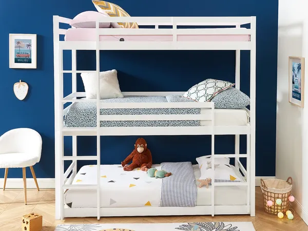 Vente-unique - VAGAR Bett Holz, Platte Weiß - B 101 cm x H 210 cm x L 208 cm