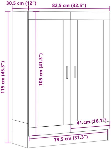 vidaXL Bücherschrank Altholz-Optik 82,5x30,5x115 cm Holzwerkstoff 856148 Bild 11