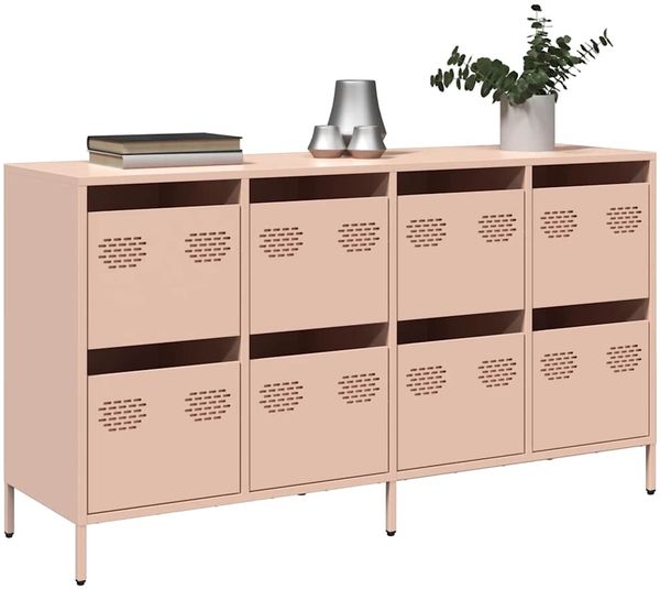 vidaXL Sideboard Rosa 135x39x73,5 cm Kaltgewalzter Stahl 3307168