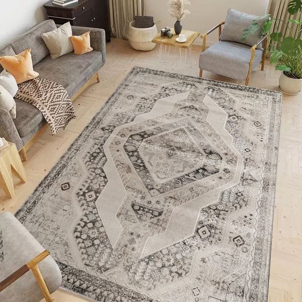Carpetilla Teppich Designer Teppich Wohnzimmer Design Farbig Beige, Klassischer Läufer mit Kunstvollem Ornamenten Wohnzimmer Teppich