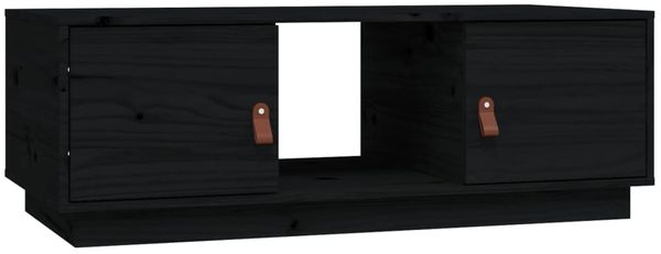 vidaXL Couchtisch Schwarz 100x50x35 cm Massivholz Kiefer 818269 Bild 2