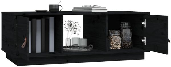 vidaXL Couchtisch Schwarz 100x50x35 cm Massivholz Kiefer 818269 Bild 5